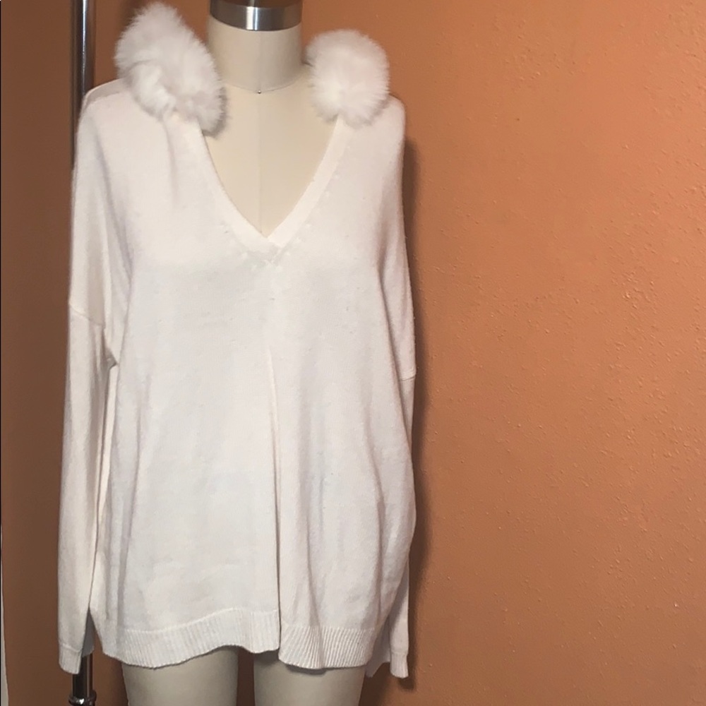 Magaschoni New York 100% Cashmere / Real Fur